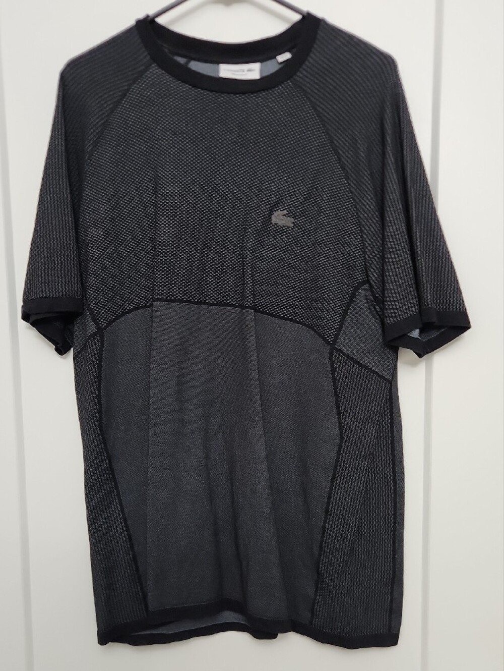 Lacoste Men's Short-Sleeve Crew Shirt in Charcoal Gray